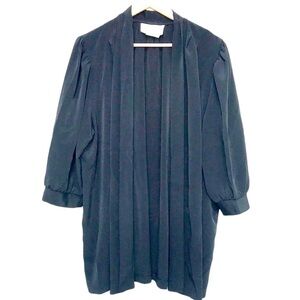 VINTAGE Michel Antoni black oversized skirt jacket open cardigan half sleeve 14